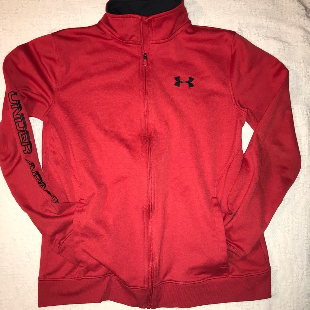 Youth Large, red under armour jacket